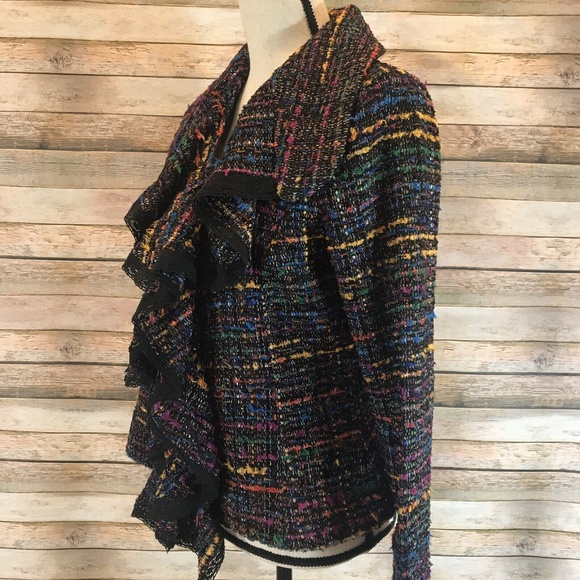 NWT Berek Ruffled Tweed Textural Harmony Jacket - Picture 6 of 8
